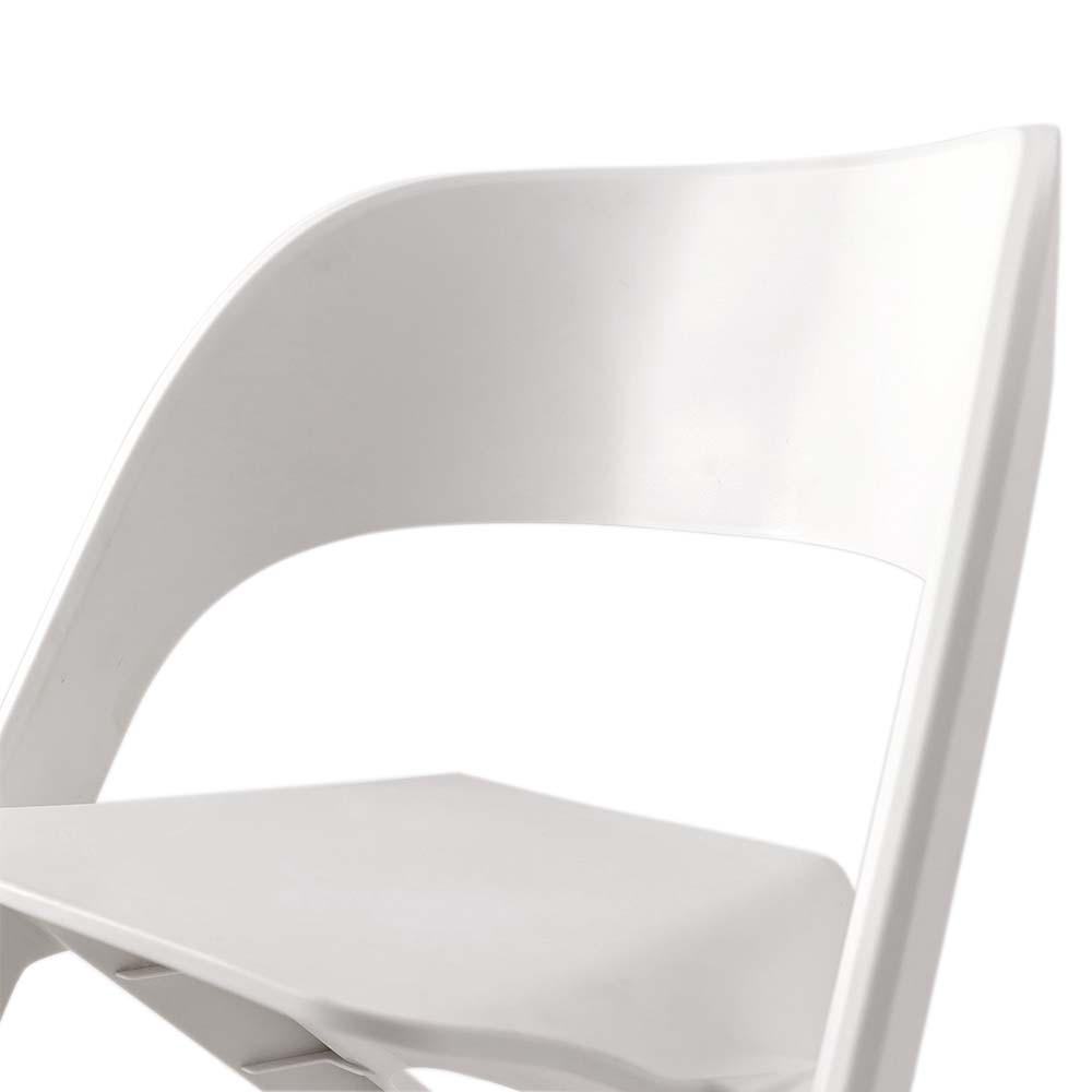 4 Dining Chairs Office Cafe Lounge Seat Stackable Plastic Chairs White