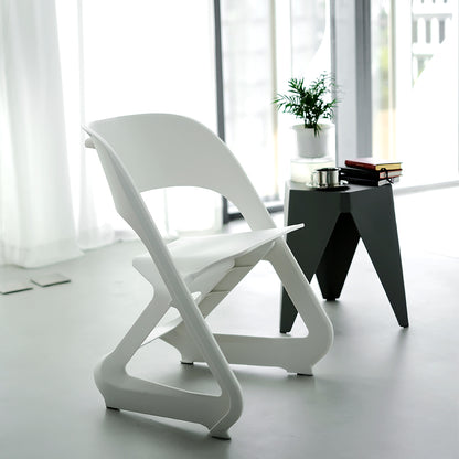 4 Dining Chairs Office Cafe Lounge Seat Stackable Plastic Chairs White