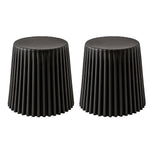 2X Bar Stools Cupcake Plastic Foot Stool Black