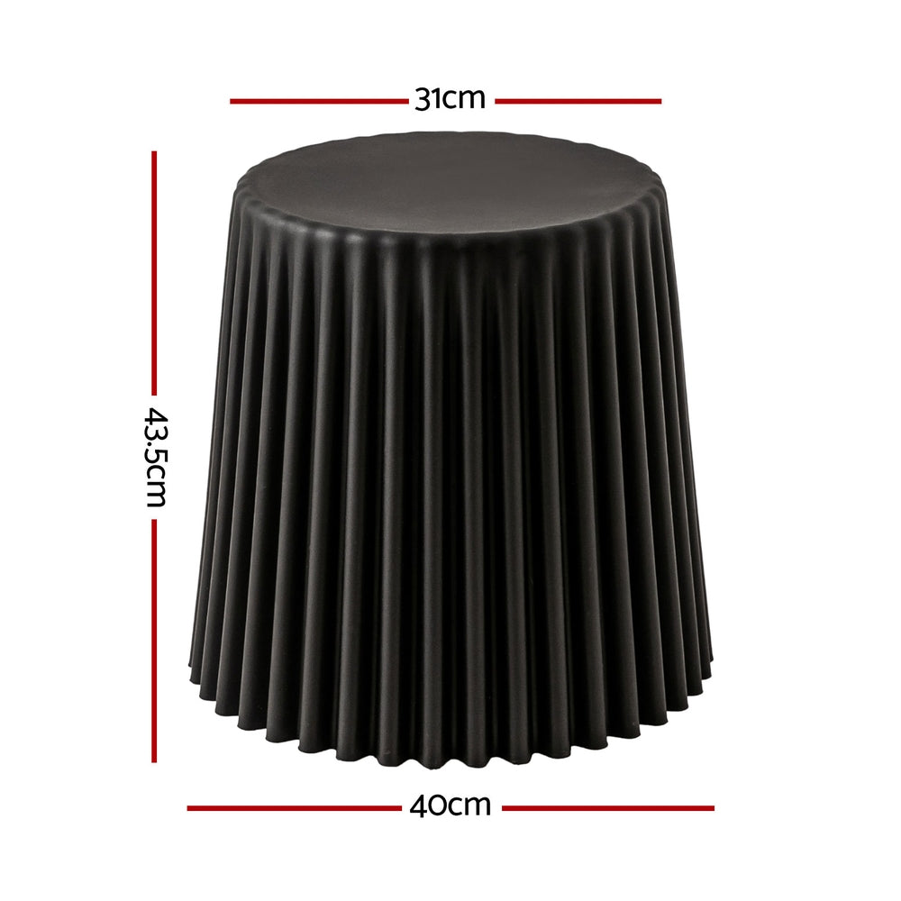 Set of 4 Cupcake Bar Stools Stackable Foot Stools Black/White