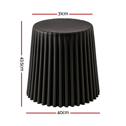 Set of 4 Cupcake Bar Stools Stackable Foot Stools Black/White