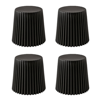 Set of 4 Cupcake Bar Stools Stackable Foot Stools Black/White