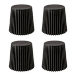Set of 4 Cupcake Bar Stools Stackable Foot Stools Black/White