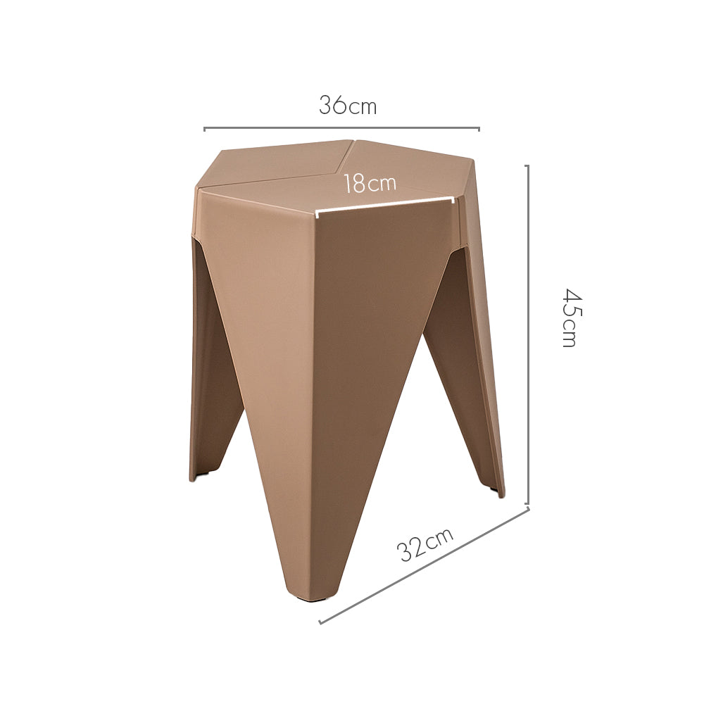 Set of 2 Puzzle Stool Plastic Stacking Stools Chair Outdoor Indoor BR/BL/YE/PK/GY/RD/GR/BK/WH