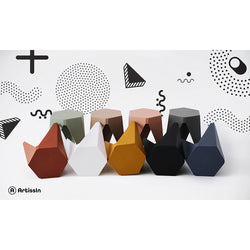 Set of 2 Puzzle Stool Plastic Stacking Stools Chair Outdoor Indoor BR/BL/YE/PK/GY/RD/GR/BK/WH