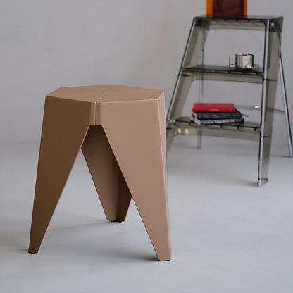 Set of 2 Puzzle Stool Plastic Stacking Stools Chair Outdoor Indoor BR/BL/YE/PK/GY/RD/GR/BK/WH