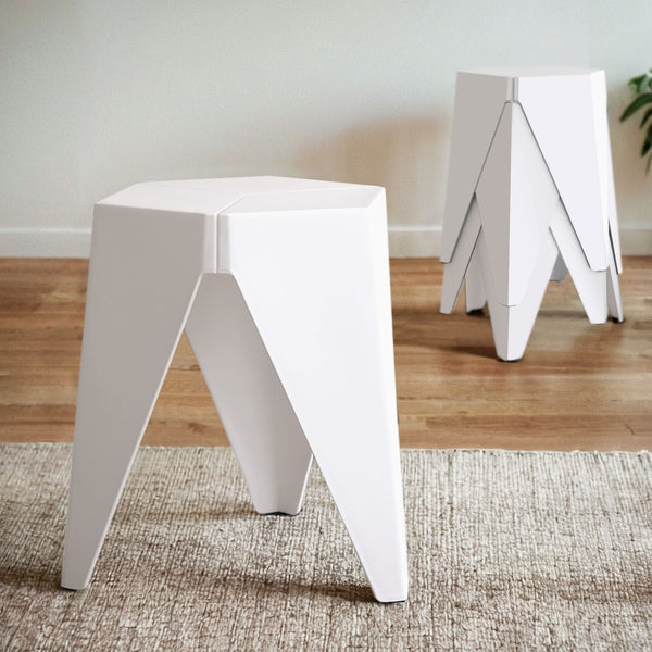  4PC Puzzle Stool Plastic Bar Stools Stackable