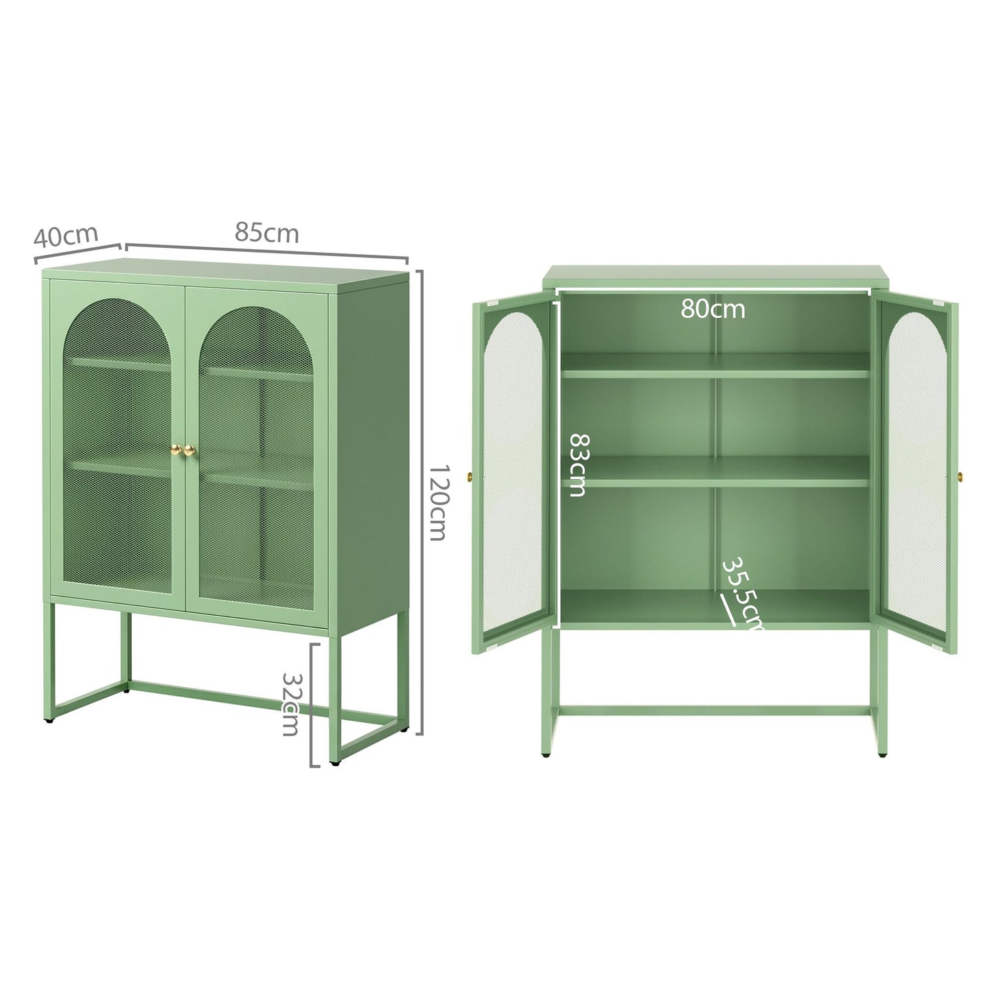 Green Mesh Door Buffet Sideboard Cabinet | HomeAndLiving - 3