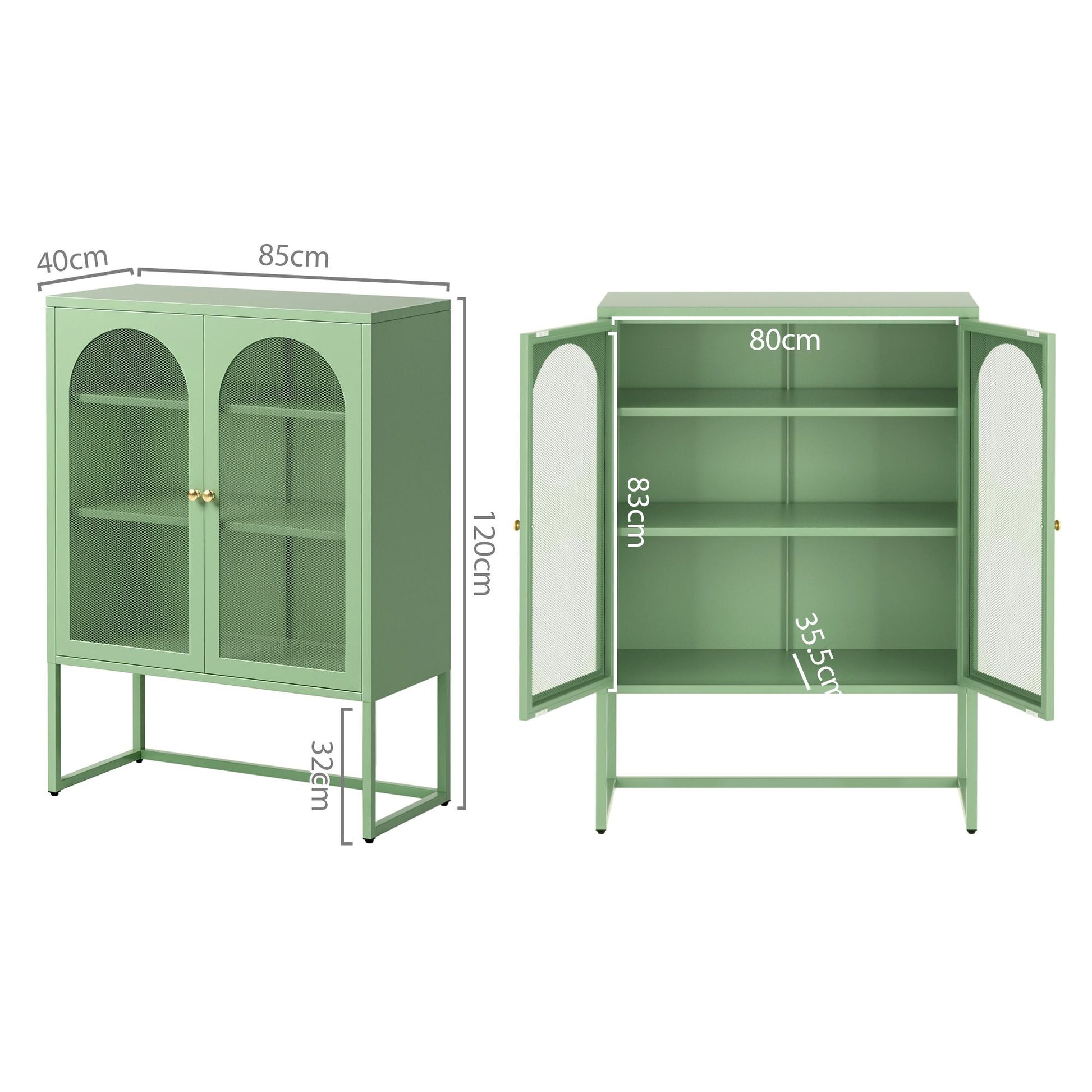 Green Mesh Door Buffet Sideboard Cabinet | HomeAndLiving - 3