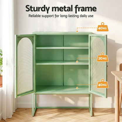 Green Mesh Door Buffet Sideboard Cabinet | HomeAndLiving - 6