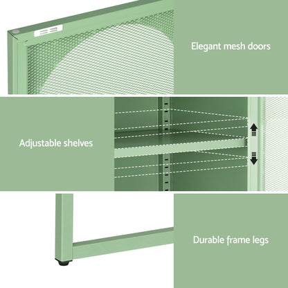 Green Mesh Door Buffet Sideboard Cabinet | HomeAndLiving - 7