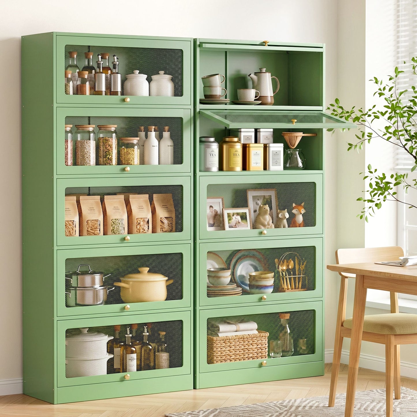 Steel Mesh Buffet Sideboard Cabinet Set of 2 | HomeAndLiving