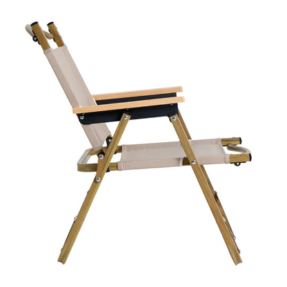 2Pc Outdoor Camping Chairs Portable Folding Beach Chair Aluminium Furniture