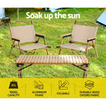 2Pc Outdoor Camping Chairs Portable Folding Beach Chair Aluminium Furniture