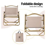 2Pc Outdoor Camping Chairs Portable Folding Beach Chair Aluminium Furniture