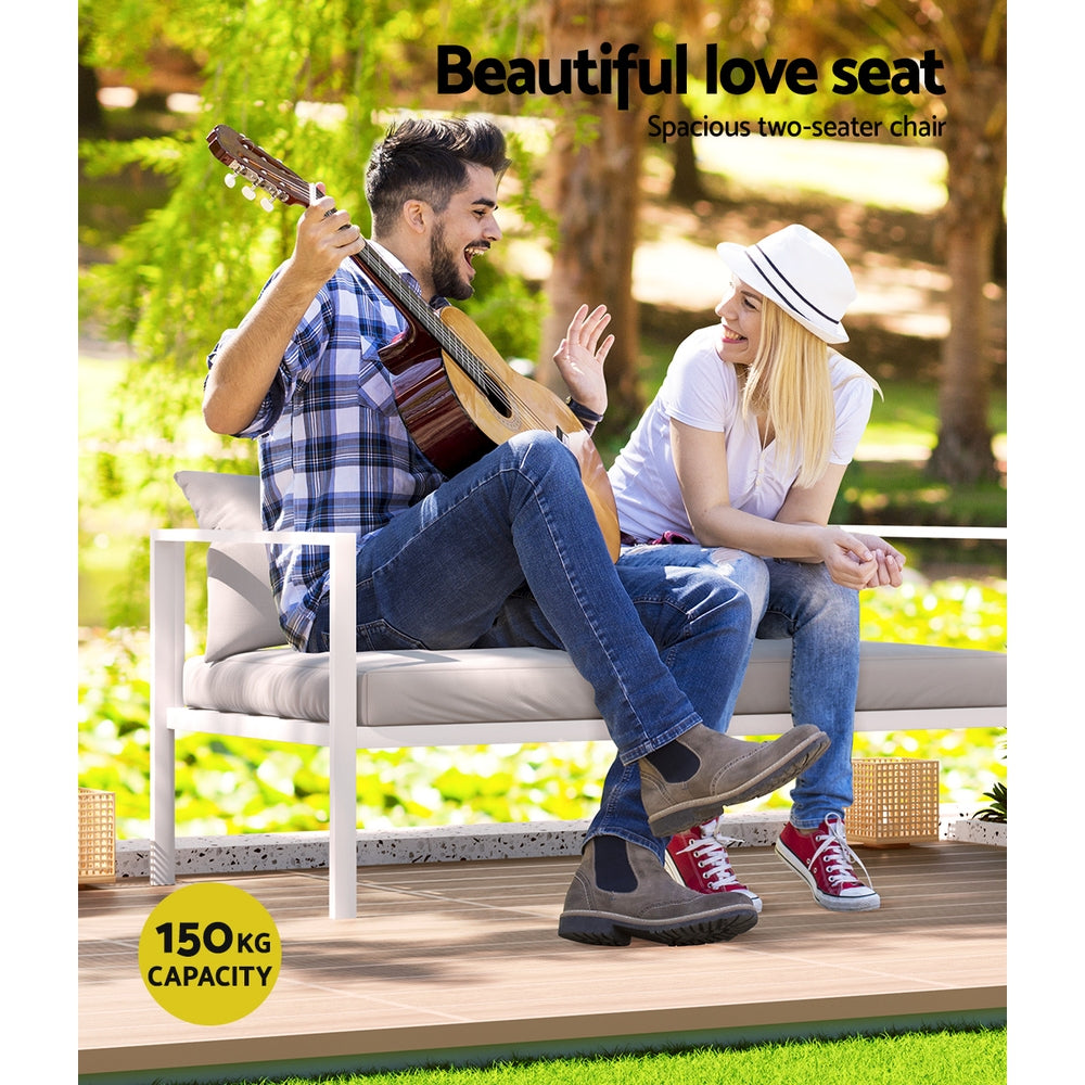 4-Seater Aluminium Outdoor Sofa Set Lounge Setting Table Chair Furniture