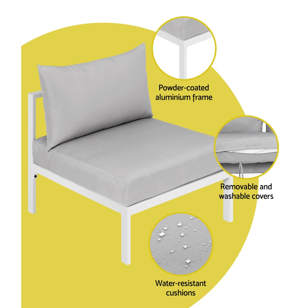 4-Seater Aluminium Outdoor Sofa Set Lounge Setting Table Chair Furniture