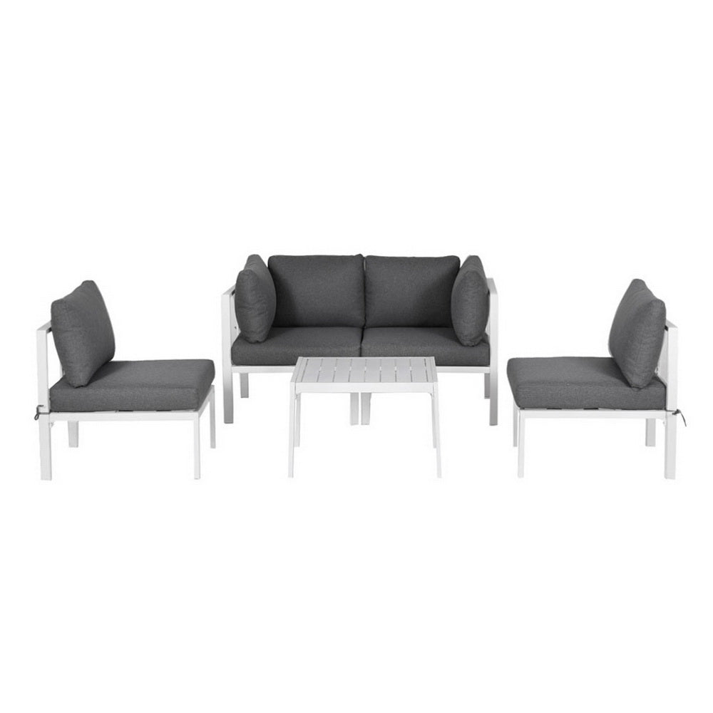  6PCS Outdoor Sofa Set Aluminium Table and Chairs Lounge Patio Furniture