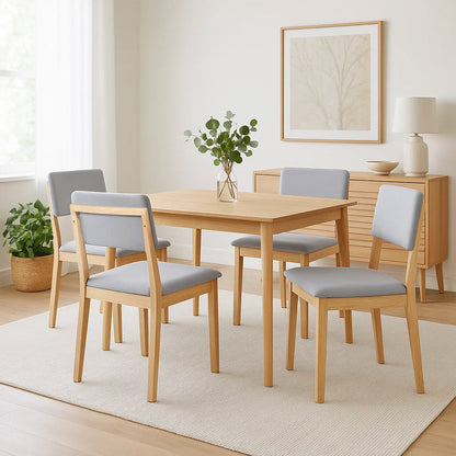 Versatile Dining Chairs 4 Upholstered Kitchen Chair  Wood Finish
