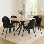 Premium 6x Dining Chairs Kitchen Cafe Black  High Back Support