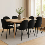 Stylish 8x Dining Chairs Kitchen Cafe Black  Durable Frame Classic