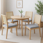 Ergonomic 4X Cane Dining Chair Rattan Armless Seat  Premium Quality