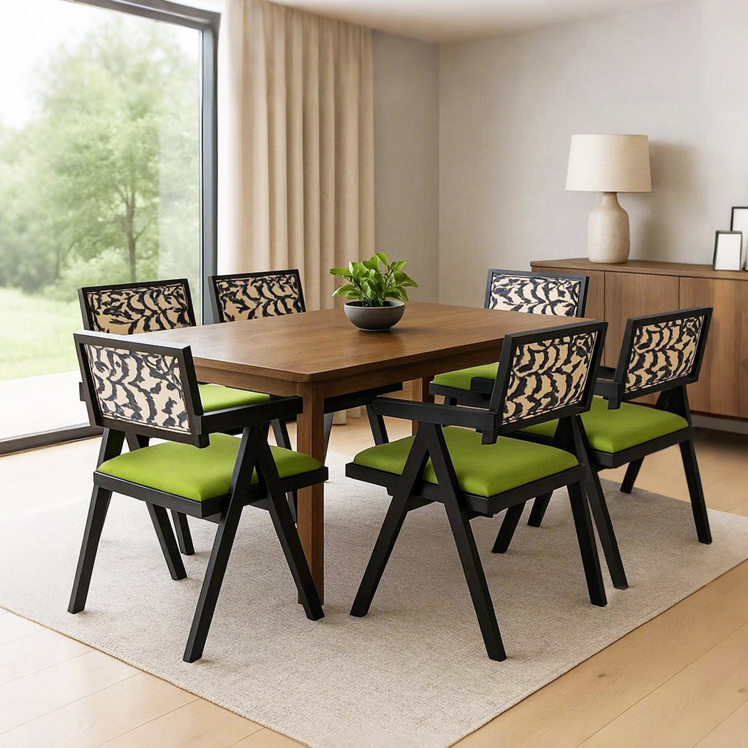 Minimalist Dining Chair Retro Backrest Chair x6  Durable Frame