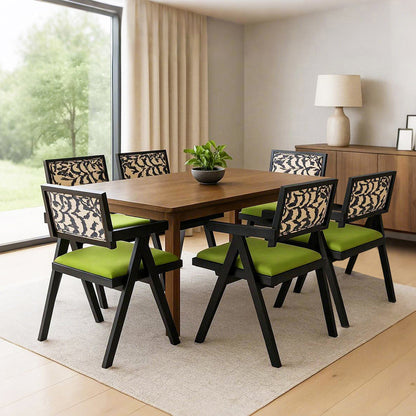Minimalist Dining Chair Retro Backrest Chair x6  Durable Frame