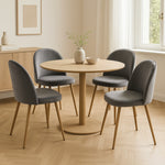 Cozy 4x Dining Chairs Seat French Grey  Sleek Modern Look Classic