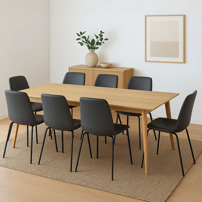 Modern Stackable Dining Chairs Kitchen Grey Set of 8  High Back