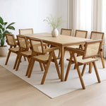 Premium 8x Walnut Wicker Armchair Dining Chair  Durable Frame