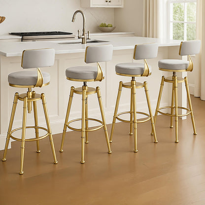 Stylish 4x Swivel Bar Stools Kitchen Bar Chair Grey  Premium Quality