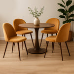 Elegant 4x Dining Chairs Seat French Mustard  Easy Assembly