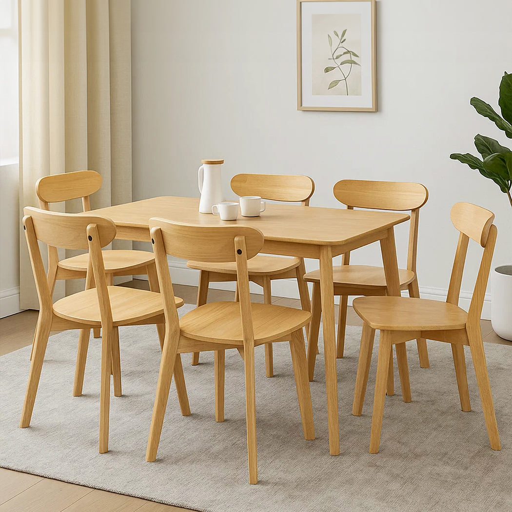 Functional 6x Dining Chairs Wooden Kitchen Chair  Scandi Inspired