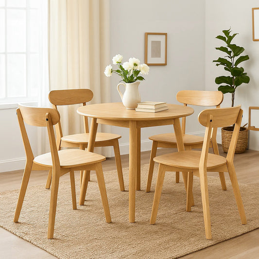 Minimalist 4x Dining Chairs Wooden Kitchen Chair  Scandi Inspired