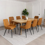 Functional Dining Chairs x 8 Padded Seat PU Faux Leather  Premium