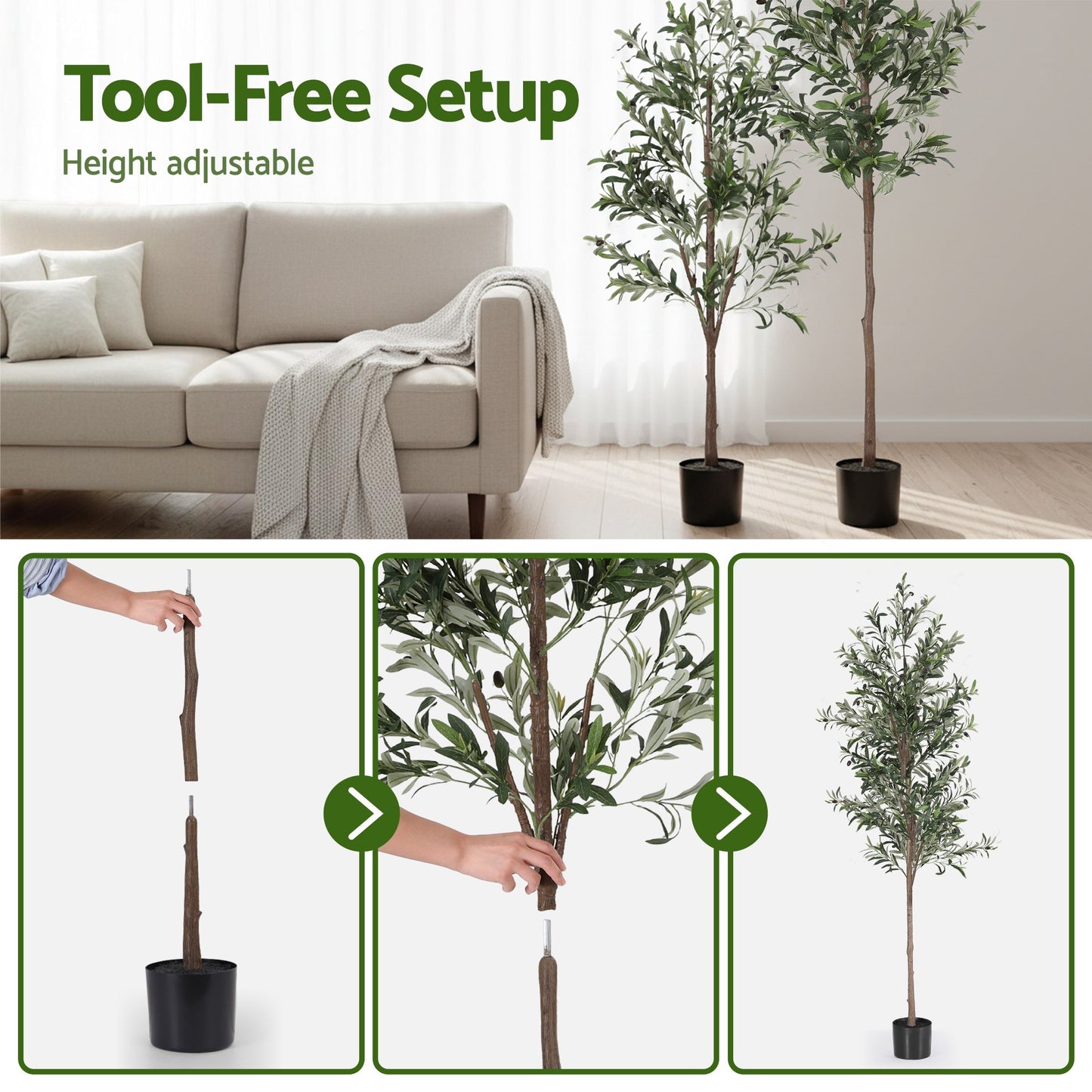210cm Artificial Olive Tree Indoor Plant Decor | HomeAndLiving
