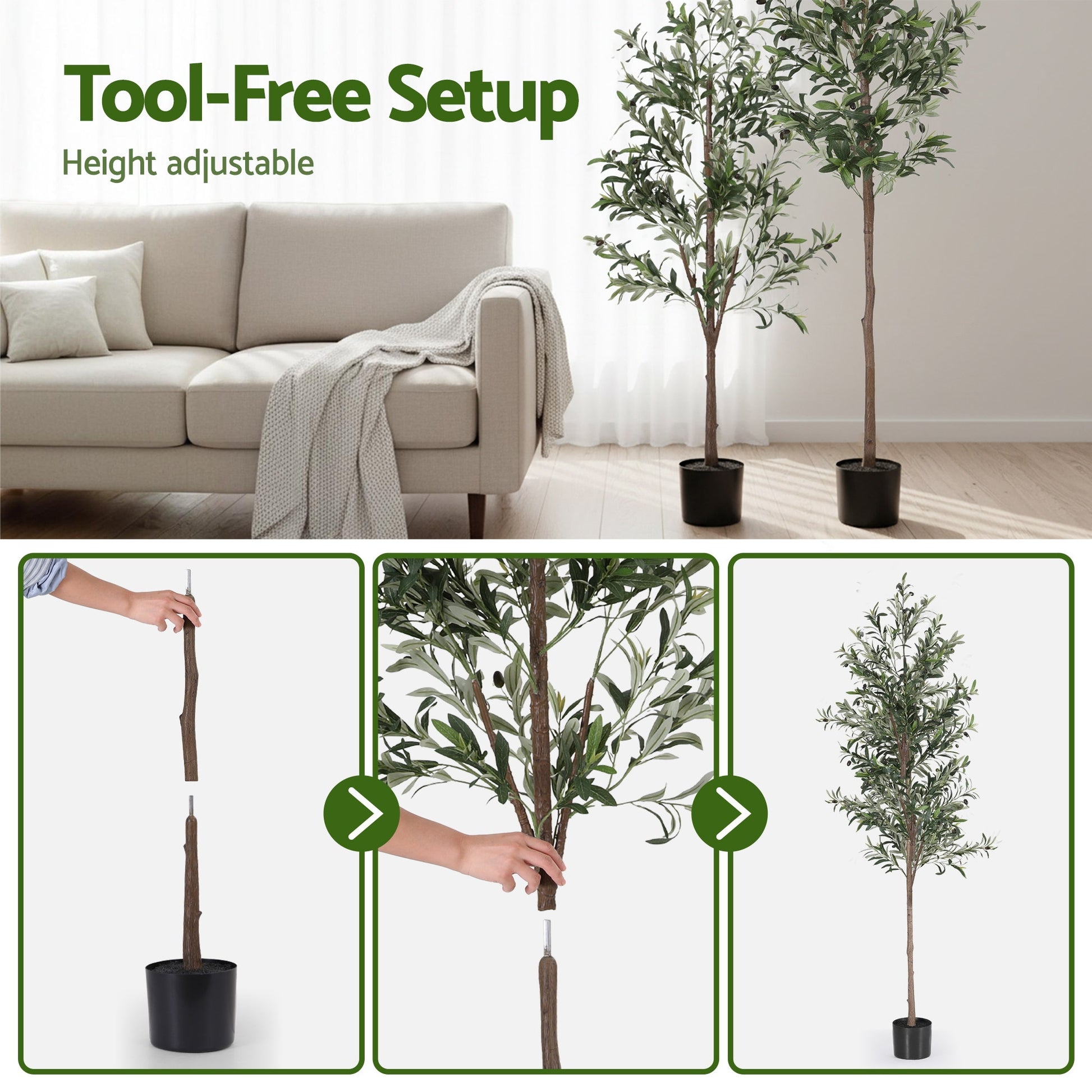210cm Artificial Olive Tree Indoor Plant Decor | HomeAndLiving