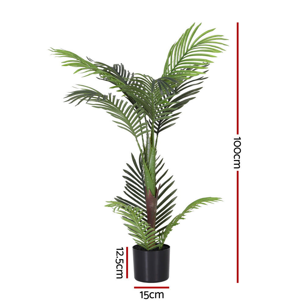 100cm Artificial Palm Tree Indoor Decor Lifelike Green Plant