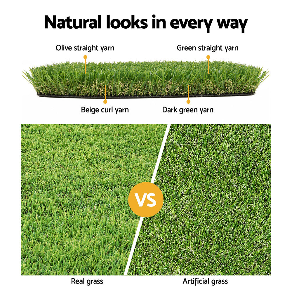 Primeturf Synthetic 30mm  0.95mx20m  19sqm Artificial Grass Fake Lawn Turf Plastic Plant White Bottom
