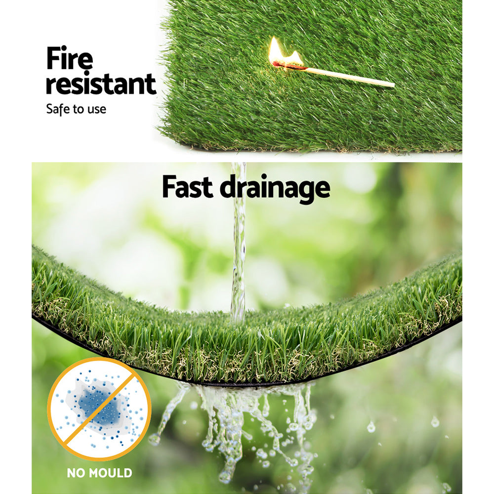 Primeturf Synthetic 30mm  0.95mx20m  19sqm Artificial Grass Fake Lawn Turf Plastic Plant White Bottom