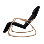 Rocking Armchair Bentwood Frame With Footrest Black Afton