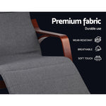 Fabric Rocking Armchair With Adjustable Footrest - Charcoal