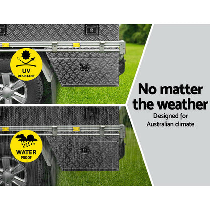 Aluminium Ute Tool Box Pair Of Toolbox Tray Vehicle Storage Lock