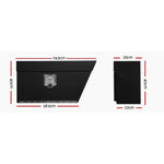 Black Under Tray Tool Box Pair Set Ute Steel Toolbox Trailer Underbody