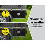 Black Under Tray Tool Box Pair Set Ute Steel Toolbox Trailer Underbody