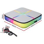 1m Air Track Mat Inflatable Gymnastics Tumbling Mat W/ Pump Colourful