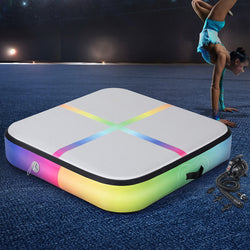 1m Air Track Mat Inflatable Gymnastics Tumbling Mat W/ Pump Colourful