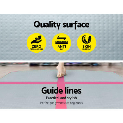 Gofun 3X1M Inflatable Air Track Mat With Pump Tumbling Gymnastics Pink