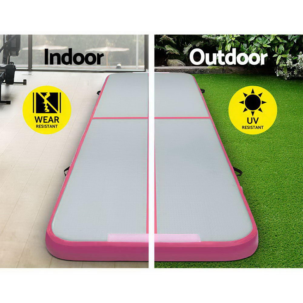 Gofun 3X1M Inflatable Air Track Mat With Pump Tumbling Gymnastics Pink